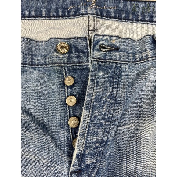 7 For All Mankind Men's Straight Leg Button Fly Blue jeans - Picture 3 of 6
